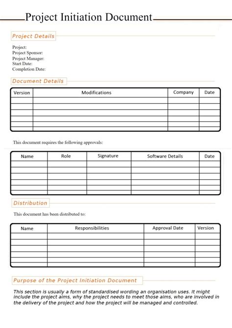 Free Project Initiation Document Template | Free Word & Excel Templates