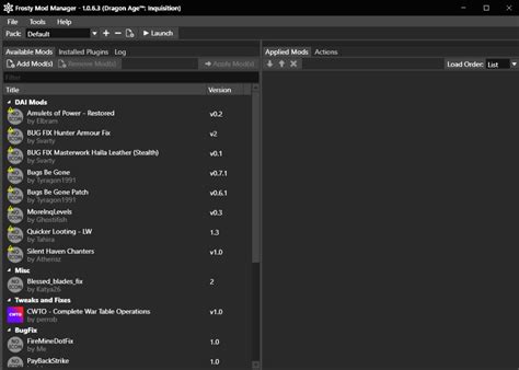 [Dragon Age Inquisition] Frosty Mod Manager crashes when viewing options/mod "details" tab - Mod ...
