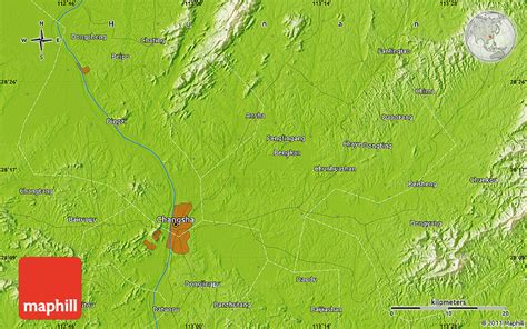 Physical Map of Changsha