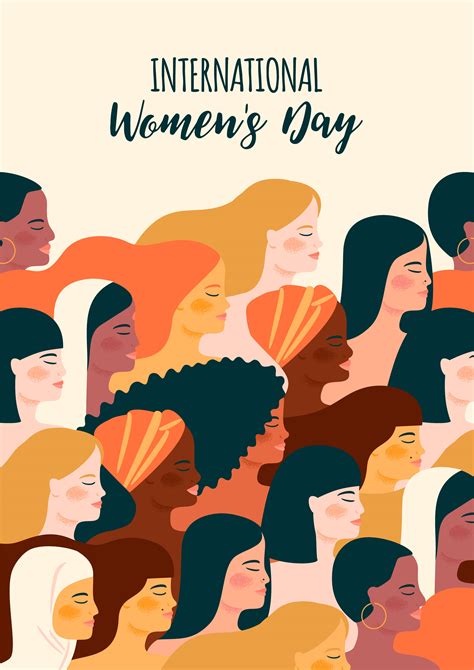 International Womens Day. Vector illustration with women different ...