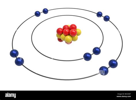 Bohr model of Neon Atom with proton, neutron and electron. Science and ...