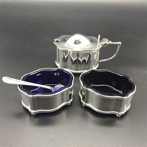 Elegant Early Sterling Silver Cruet Set