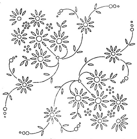 Vintage Visage iron on embroidery transfer daisy flower corners - 2 x A4 sheets | Embroidery ...