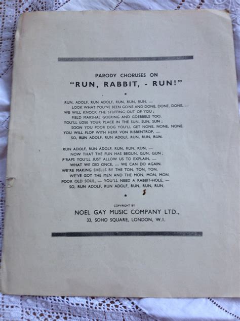 Run Rabbit Run original sheet music from The Little Dog