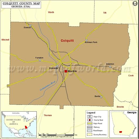 Colquitt County Map, Map of Colquitt County Georgia