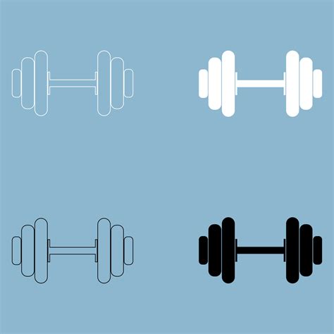 Dumbbell the black and white color icon . 6937461 Vector Art at Vecteezy