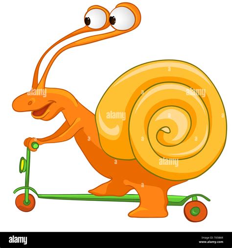 Cartoon Character Snail Stock Photo - Alamy