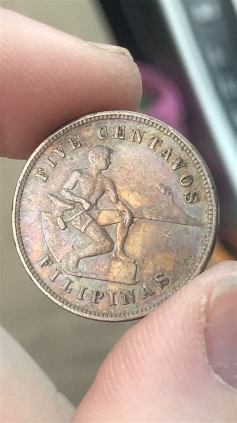 1903 Philippines centavo. Got some cool toning! : r/coins