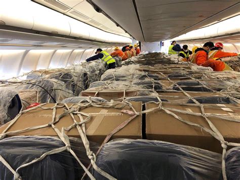 Lufthansa A330 Cabin loaded with cargo. Source: Lufthansa