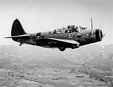 TBD-1 Devastator of VT-5 pictured in flight over Southern California. - Naval. Military, Marine ...