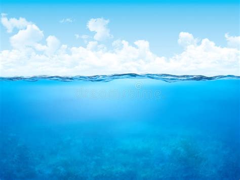 Waterline And Underwater Background Stock Illustration - Illustration of background, image: 13365279