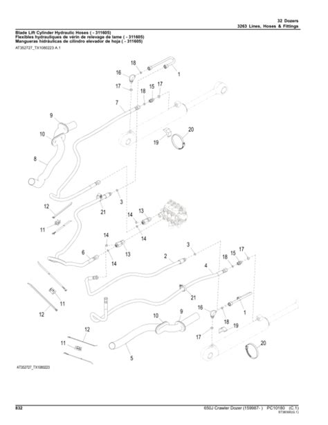 John Deere 650J Crawler Dozers (SN 159987-) Parts Catalog Manual - PC10180