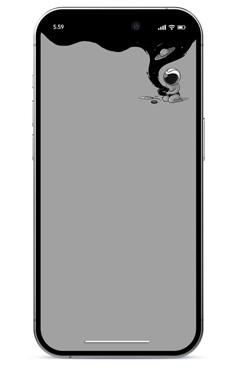 iPhone 14 Pro MAX Dynamic Island Wallpaper: Minimalist cute astronaut - Heroscreen 4K Background ...