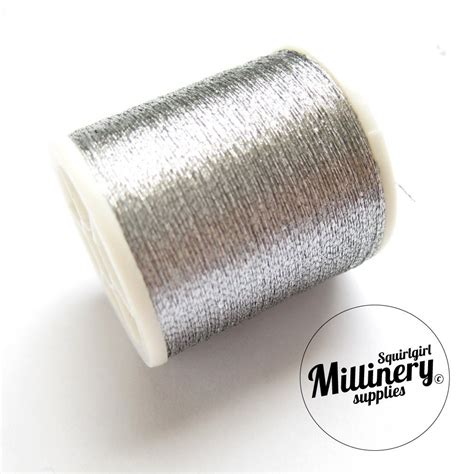 Metallic Sewing / Embroidery Thread Silver 100 Yard by Petershams