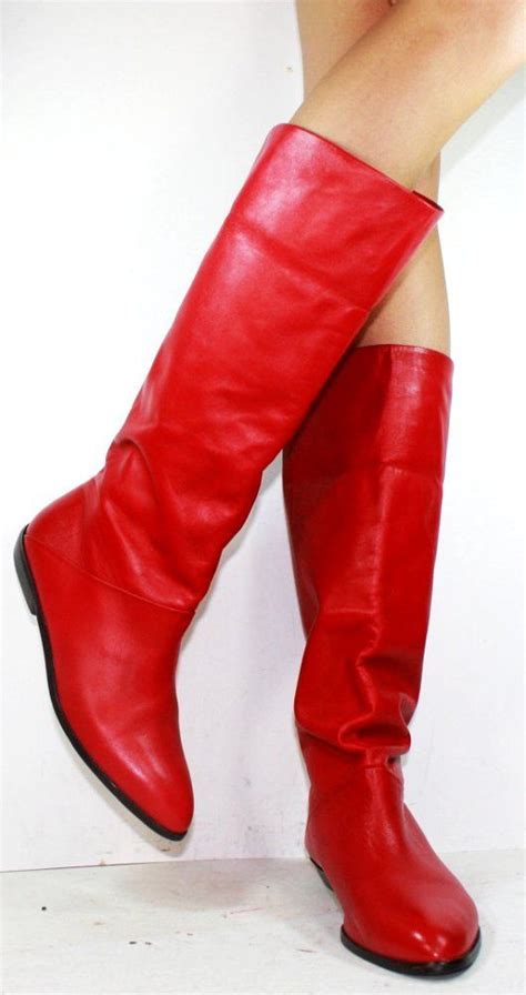 2013 Vintage Knee High Boots - Red Riding Flat Knee High Boots #2013 #knee #high #boots www ...