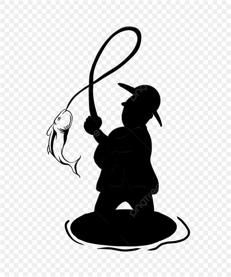 Fisherman Silhouette PNG Transparent, Fishing Fisherman Silhouette ...