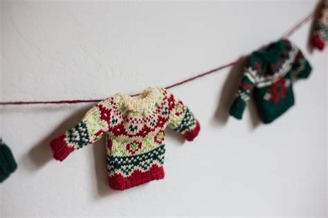 Mini Sweater Garland // Christmas Mantel - Live Free Creative Co