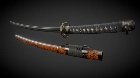 Katana & Saya(sheath, scabbard) - 3D model by Krzysztof Kierasiński ...