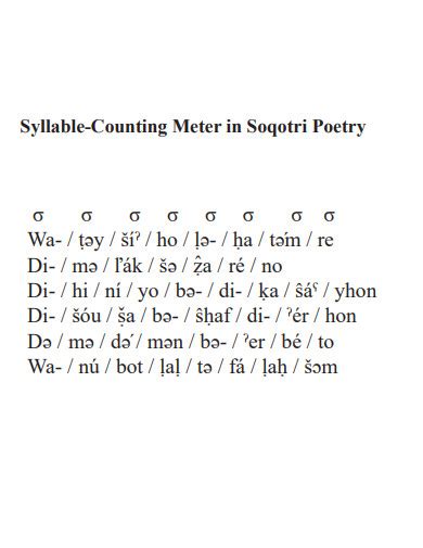 Meter Poem - 30+ Examples, Format, How to Write