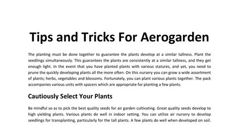 Tips and Tricks For Aerogarden.docx | DocDroid