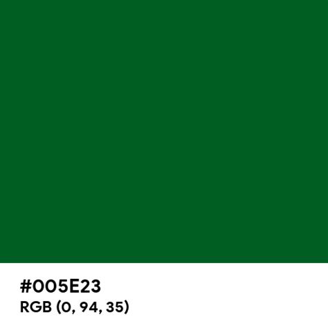 #005E23 color name is Forest Green (Traditional)