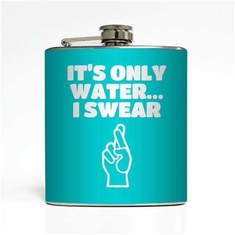 It's Only Water I Swear Flask Funny Whiskey by LiquidCourage