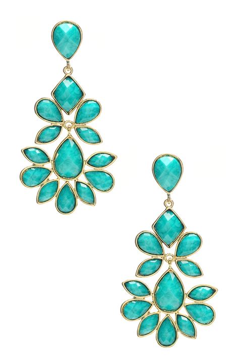 Amrita Singh | 18K gold plated multi-shape turquoise resin stone bezel ...