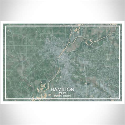 Hamilton - Ohio Map Print in Afternoon — JACE Maps