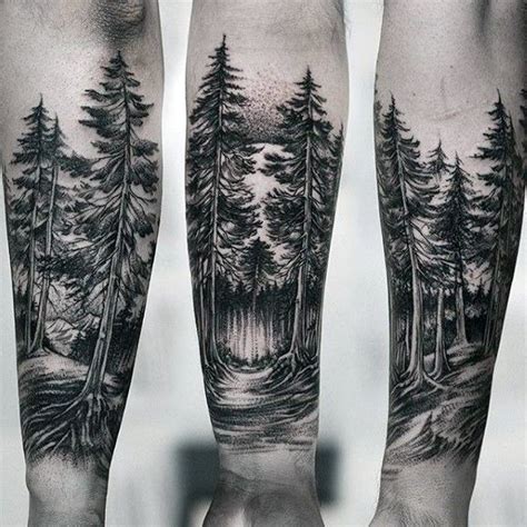 Tatuaje increíble Guys Bosque interior del antebrazo Wolf Tattoos, Skull Tattoos, Leg Tattoos ...