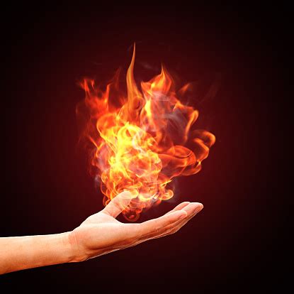 Fire In Hand Stock Photo - Download Image Now - iStock