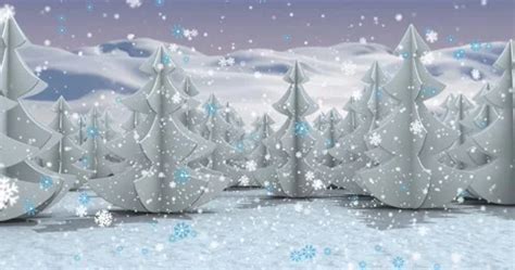 Animation of snow falling over winter sc... | Stock Video | Pond5