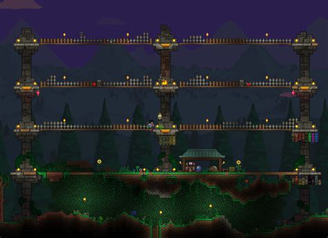 Finally gave in and created an arena close to my town for boss fights : Terraria