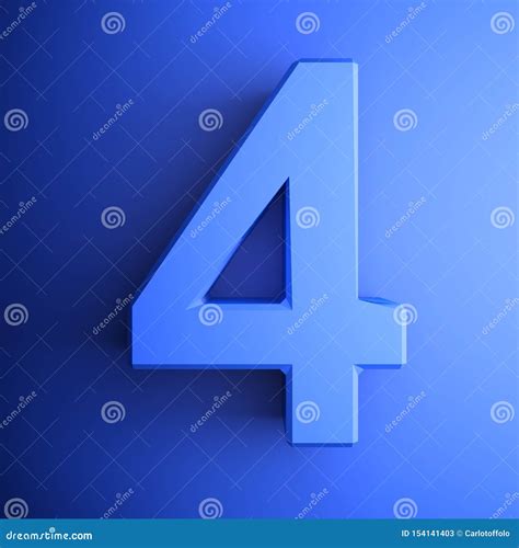 Blue Icon Number 4 - 3D Rendering Illustration Stock Illustration - Illustration of rendering ...