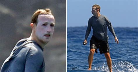 Mark Zuckerberg surfs with full face of sunscreen and it's so a meme | Metro News