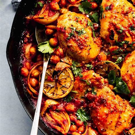 Harissa Chicken with Chickpeas (One Skillet) - Platings + Pairings