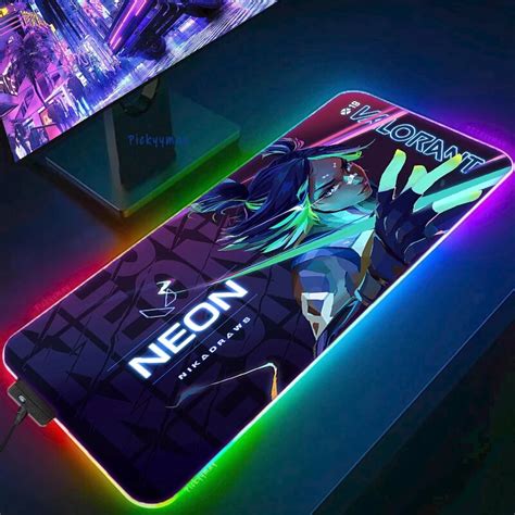 Valorant Neon RGB Gaming Mousepad | Valorant Merch