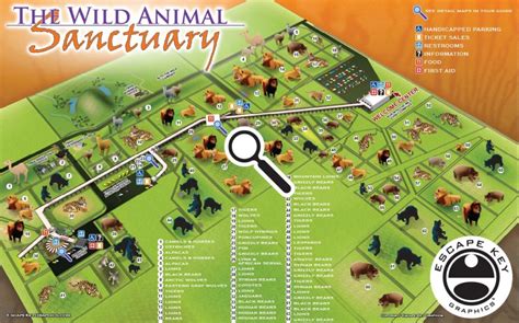 Animal Sanctuary Illustrated Map - Map for Visitors the Refuge