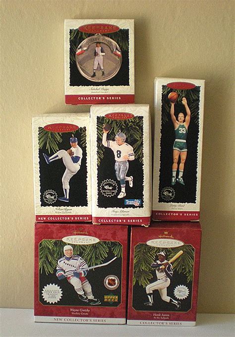 (6) Vintage Hallmark Sports Ornaments Mint In Boxes from californiagirls on Ruby Lane