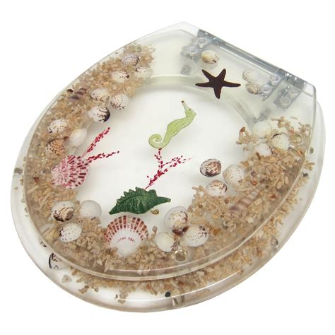 Elegant Touch Seashell Design Polyresin Standard Toilet Seat, Clear - Walmart.com - Walmart.com