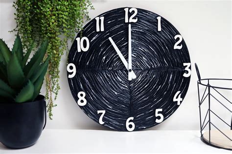 BLACK WALL CLOCK black and white home decor mancave | Etsy