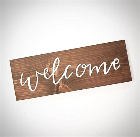 Custom Wood Welcome Sign Customizable Handlettered 7.5x15 | Etsy