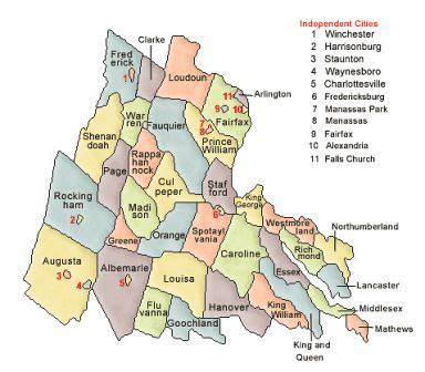 Map Of Northern Virginia Counties