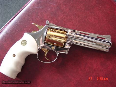 Colt Diamondback 1975,4" fully refinished bright nickel & 24K gold ...