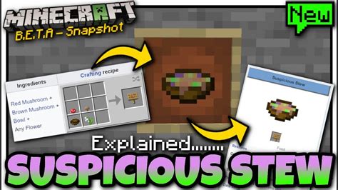 Minecraft - SUSPICIOUS STEW - Explained [ New 1.8 & 1.14 Block ] Bedrock / Java / Console - YouTube