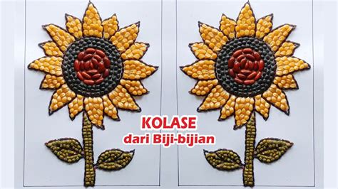 Kolase Bunga Matahari dari biji bijian - collage with seeds - YouTube