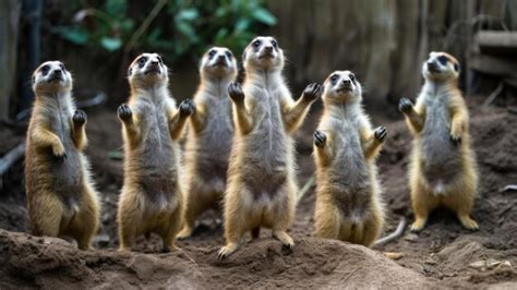 Premium AI Image | Funny meerkat family generative ai