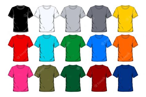 Premium Vector | Blank colorful t-shirt templates vector illustration