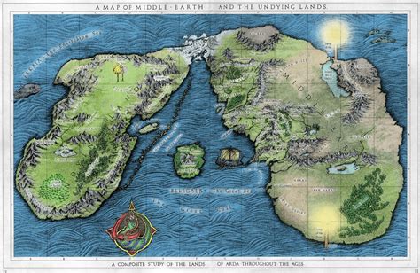 Valinor and Middle Earth Jrr Tolkien, Tolkein, Middle Earth Map, The Middle, Fantasy Fiction ...