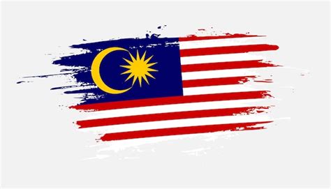 Premium Vector | Creative hand drawn brush stroke flag of Malaysia ...