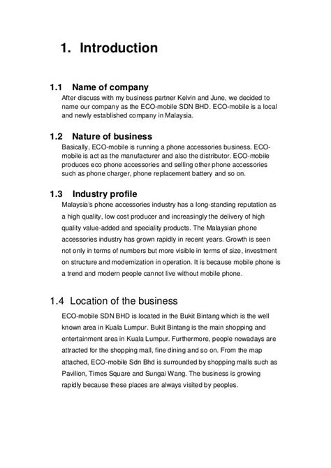 Introduction to business project 1 (business proposal)